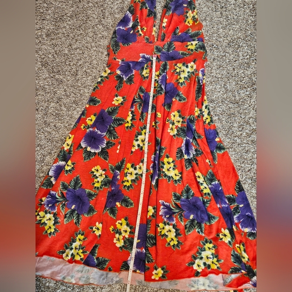 2000s Free People Brightly Colored Floral Coctail Dress - Picture 9 of 12